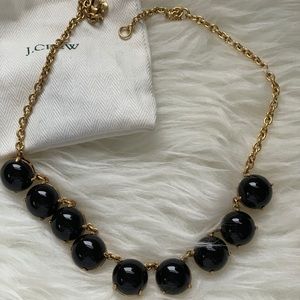 JCrew black enamel beaded collar necklace